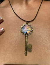 Load image into Gallery viewer, DeFit Designs Tri-Color Tree Of Life Cabochon Key Necklace-Bronze Key Necklace
