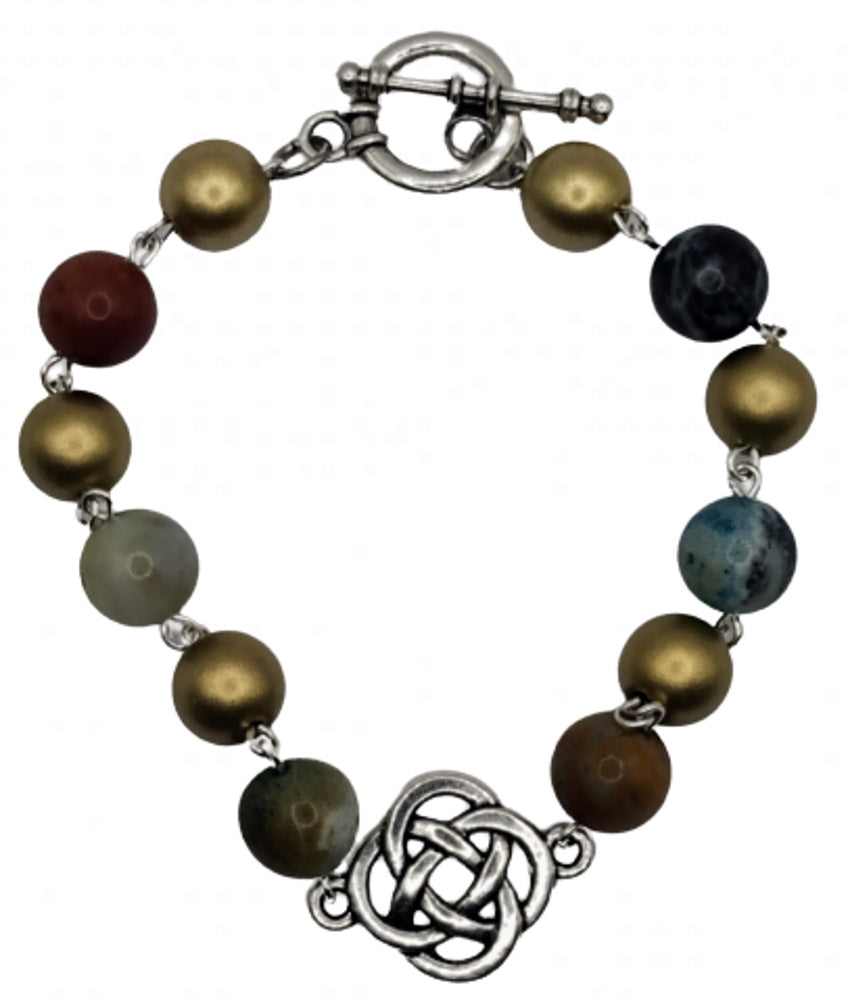 Infinity Amazonite And Wood Bracelet-Infinity Symbol Bracelet