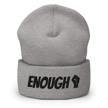Load image into Gallery viewer, Printful Beanie Heather Grey Enough BLM Embroidered Beanie Hat-Embroidered Beanie Caps

