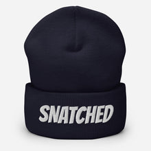 Load image into Gallery viewer, Printful Beanie Navy Snatched Embroidered Beanie Hat-Embroidered Beanie Caps-White
