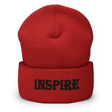 Load image into Gallery viewer, Printful Beanie Red Inspire Embroidered Beanie Hat-Embroidered Beanie Caps-Black
