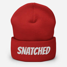 Load image into Gallery viewer, Printful Beanie Red Snatched Embroidered Beanie Hat-Embroidered Beanie Caps-White
