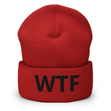 Φόρτωση εικόνας στο εργαλείο προβολής Συλλογής, Printful Beanie Red Wtf Embroidered Beanie Hat-Embroidered Beanie Caps-Black
