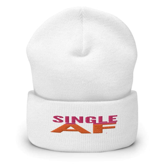 Printful Beanie White Single AF Embroidered Beanie Hat-Embroidered Beanie Caps