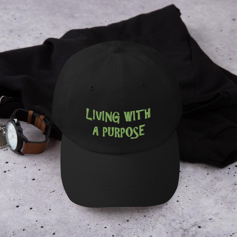 Printful Dad Hat Black Living Embroidered Dad Hat-Custom Adjustable Dad Hat-Green