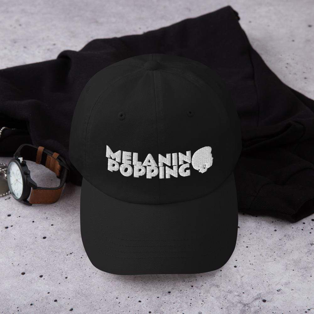 Printful Dad Hat Black Melanin Popping Embroidered Dad Hat-Custom Adjustable Dad Hat-White