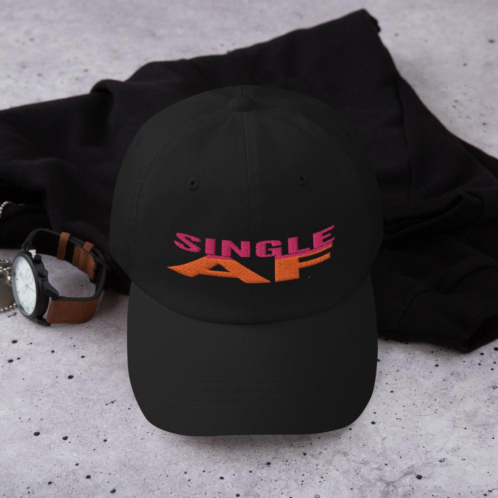 Printful Dad Hat Black Single As Fuck Embroidered Dad Hat-Custom Adjustable Dad Hat