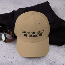 Ladda upp bild till gallerivisning, Printful Dad Hat Khaki Unapologetically Black Embroidered Dat Hat-Adjustable Dad Hat-Blk
