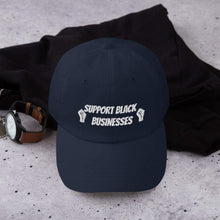 Φόρτωση εικόνας στο εργαλείο προβολής Συλλογής, Printful Dad Hat Navy Support Black Businesses Embroidered Dad Hat-White

