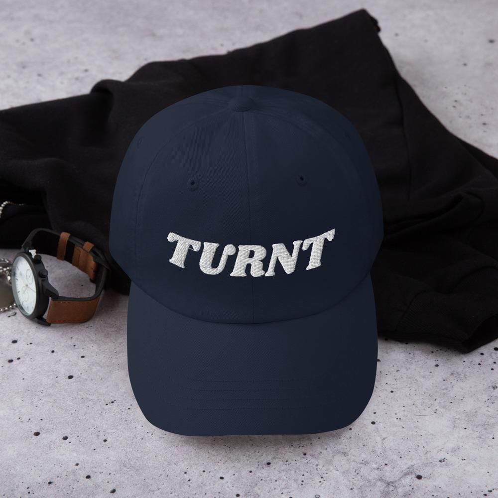 Printful Dad Hat Navy Turnt Embroidered Dad Hat-Custom Adjustable Dad Hat