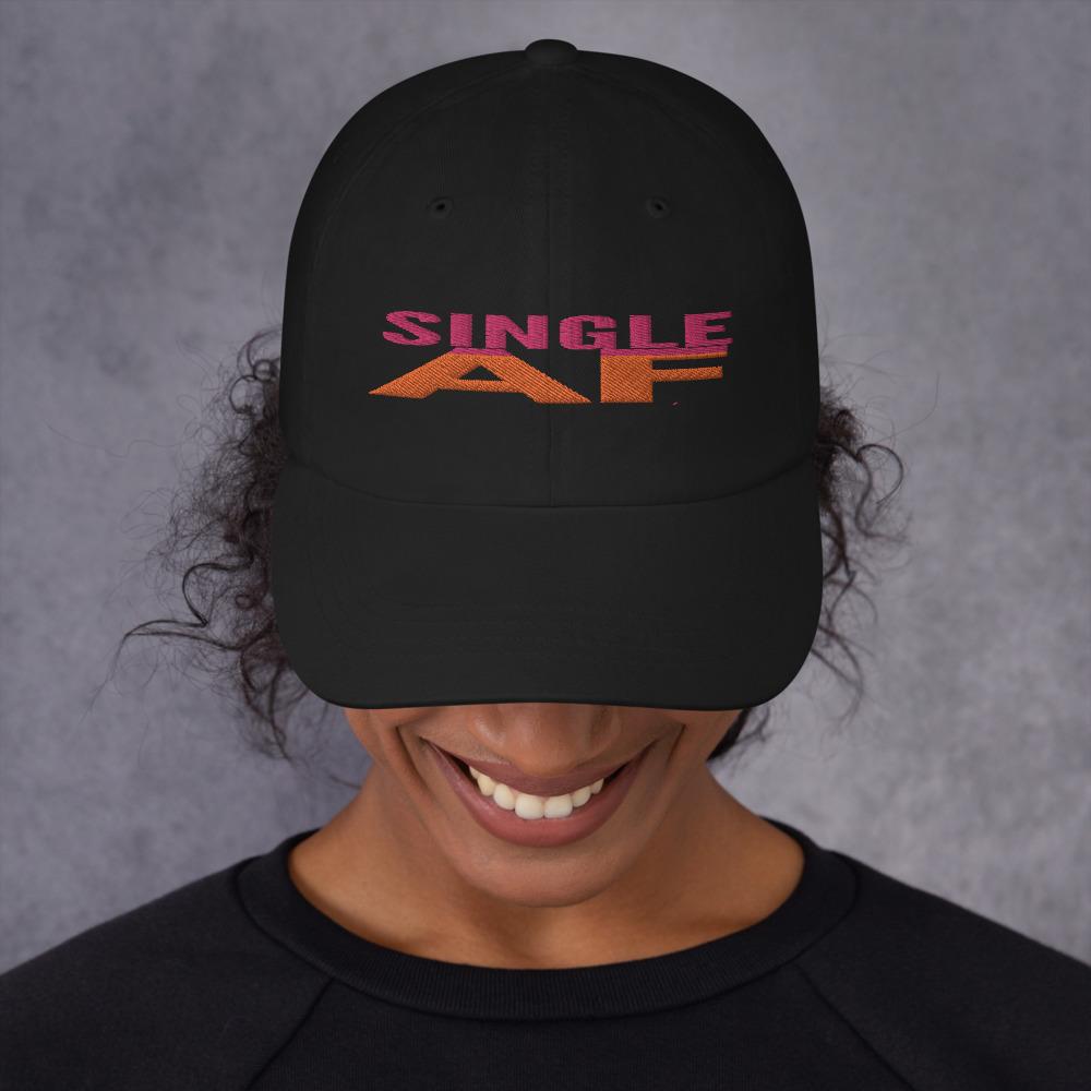 Printful Dad Hat Single As Fuck Embroidered Dad Hat-Custom Adjustable Dad Hat