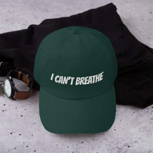 Φόρτωση εικόνας στο εργαλείο προβολής Συλλογής, Printful Dad Hat Spruce I Can&#39;t Breathe BLM Embroidered Dad Hat-Custom Adjustable Dad Hat-Wht
