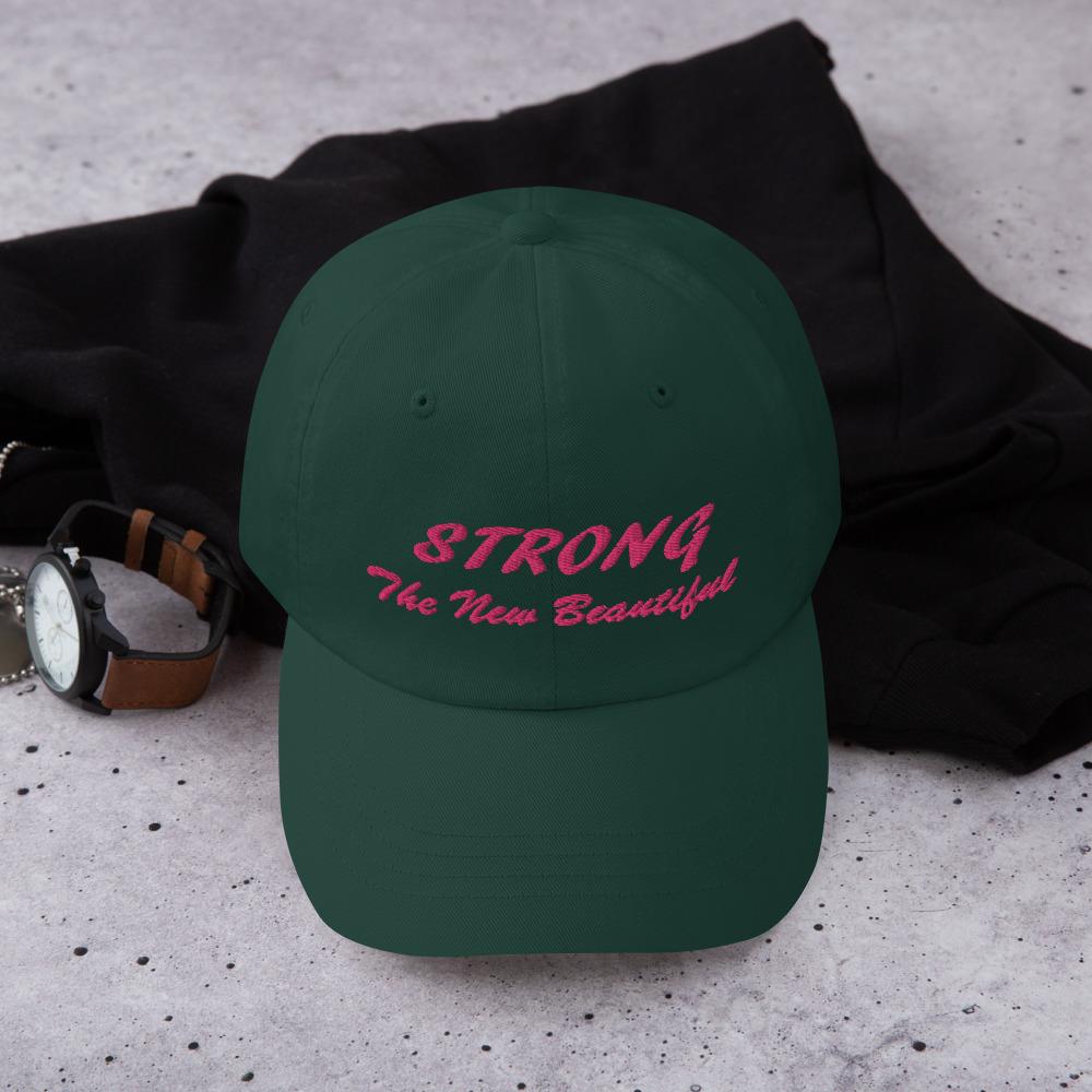 Printful Dad Hat Spruce Strong Embroidered Dad Hat-Custom Adjustable Dad Hat-Pink