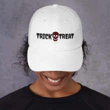 Cargar imagen en el visor de la galería, Printful Dad Hat Trick Or Treat Halloween Embroidered Dad Hat-Black
