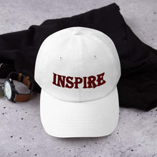 Load image into Gallery viewer, Printful Dad Hat White Inspire Embroidered Dad Hat-Custom Adjustable Dad Hat-Red
