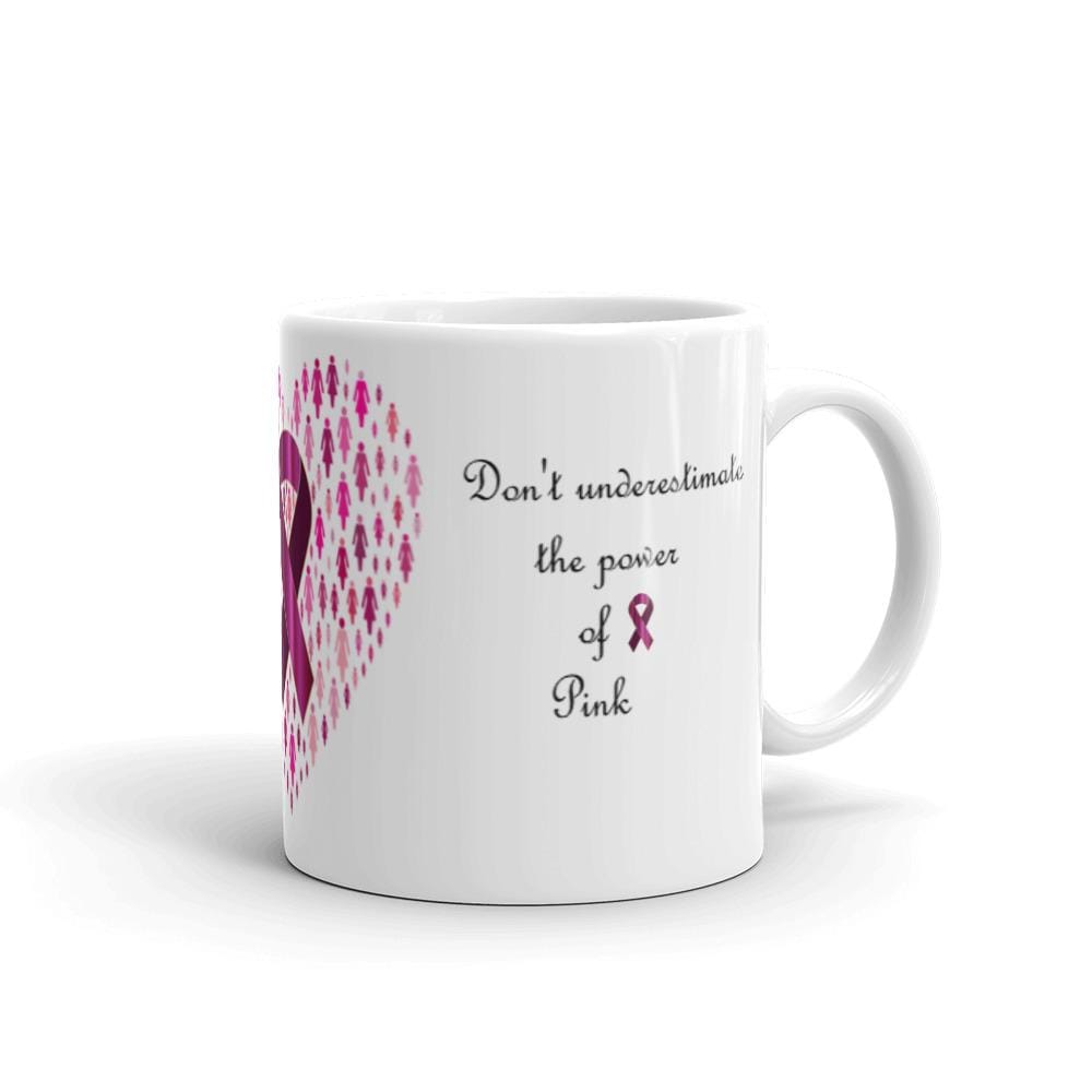 Printful Mug 11oz The Power Of Pink Breast Cancer Awareness Mug-Custom Coffee Mug