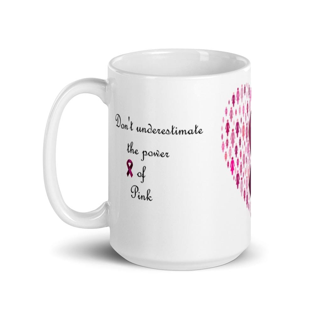 Printful Mug The Power Of Pink Breast Cancer Awareness Mug-Custom Coffee Mug