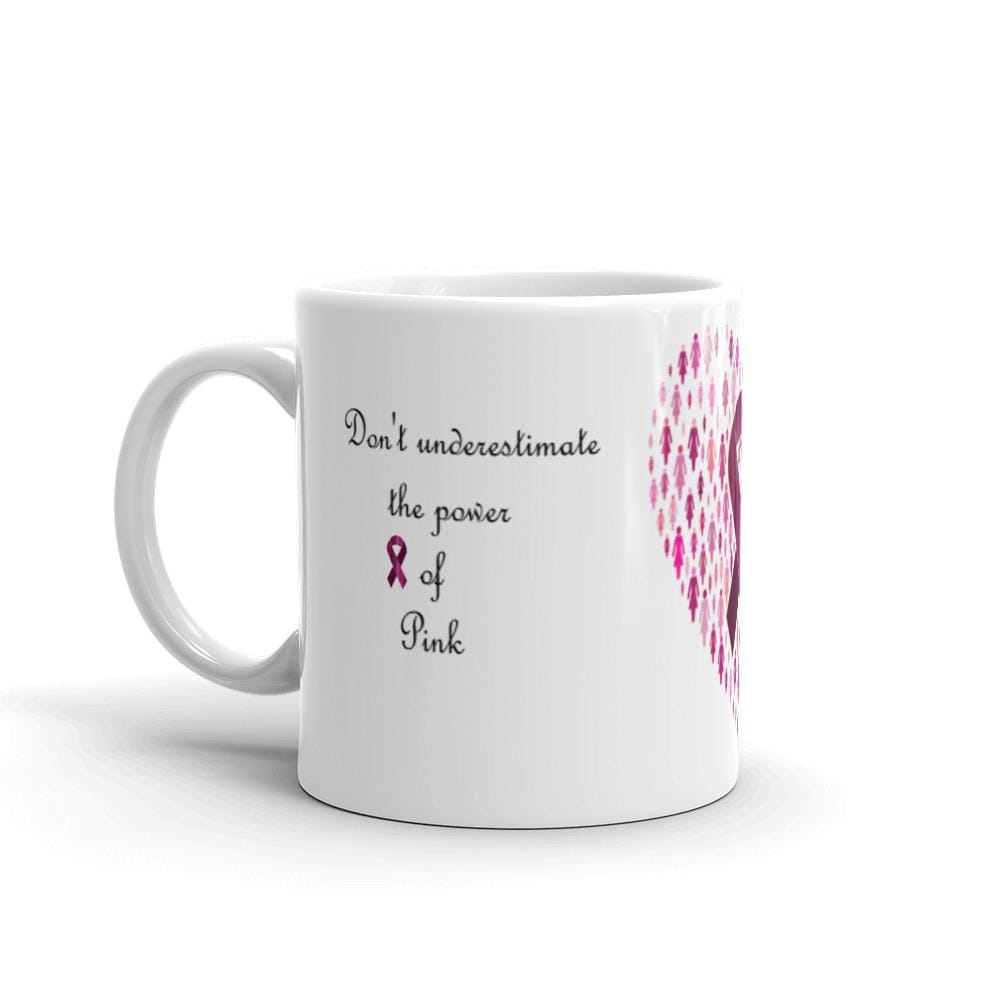 Printful Mug The Power Of Pink Breast Cancer Awareness Mug-Custom Coffee Mug