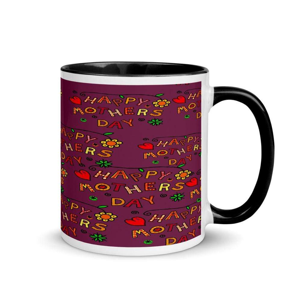 Printful Mugs Black Mothers Day Coffee Mug with Color Inside-Mug With Color Inside