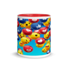 Load image into Gallery viewer, Printful Mugs Flying Emojis Cute Coffee Mug with Color Inside-Funny Mug
