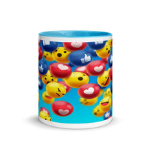 Charger l&#39;image dans la galerie, Printful Mugs Flying Emojis Cute Coffee Mug with Color Inside-Funny Mug
