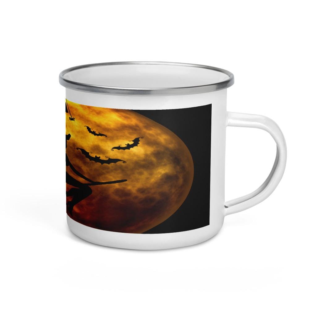 Printful Mugs Witch Halloween Enamel Mug-Halloween Gift-Enamel Mug