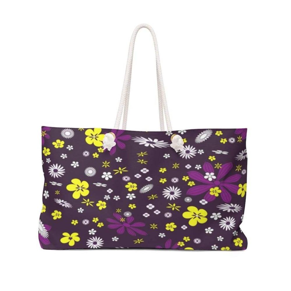 Printify Bags 24x13 Purple Floral Weekender Bag-Women's Weekender Bag-Large Weekender Bag