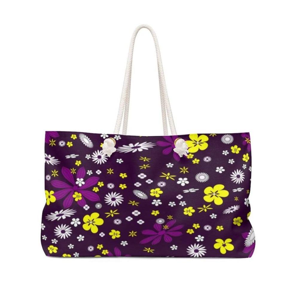 Printify Bags 24x13 Purple Floral Weekender Bag-Women's Weekender Bag-Large Weekender Bag