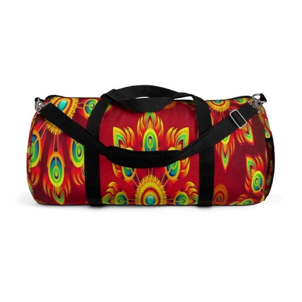 Printify Bags Large Neo Floral Stripped Duffel Bag-Duffel Bag Carry On-Large Duffel Bag