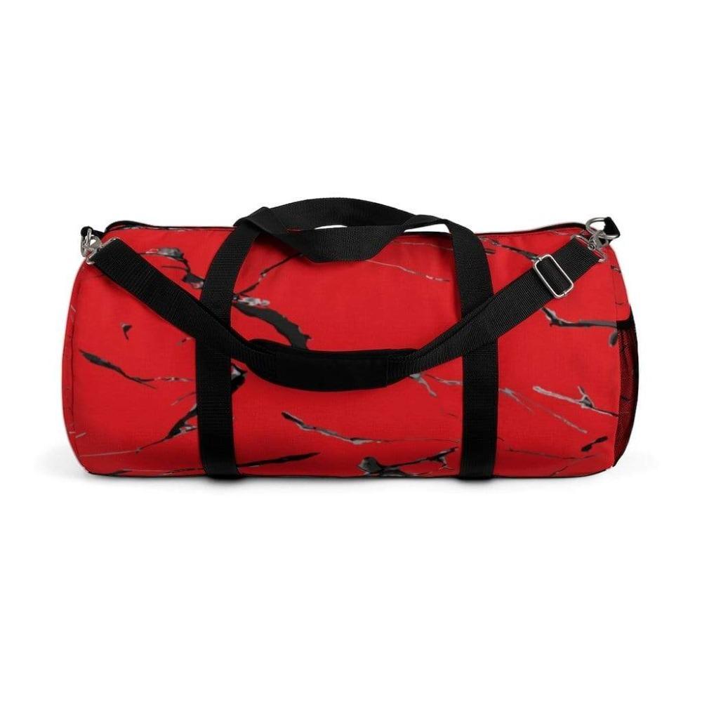 Printify Bags Large Red Marble Duffel Bag-Duffel Bag Carry On-Large Duffel Bag