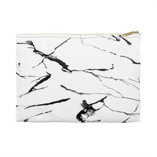 Load image into Gallery viewer, Printify Bags Large / White White Marble Accessory Bag Pouch-Accessory Zipper Pouch - Accessory Bag
