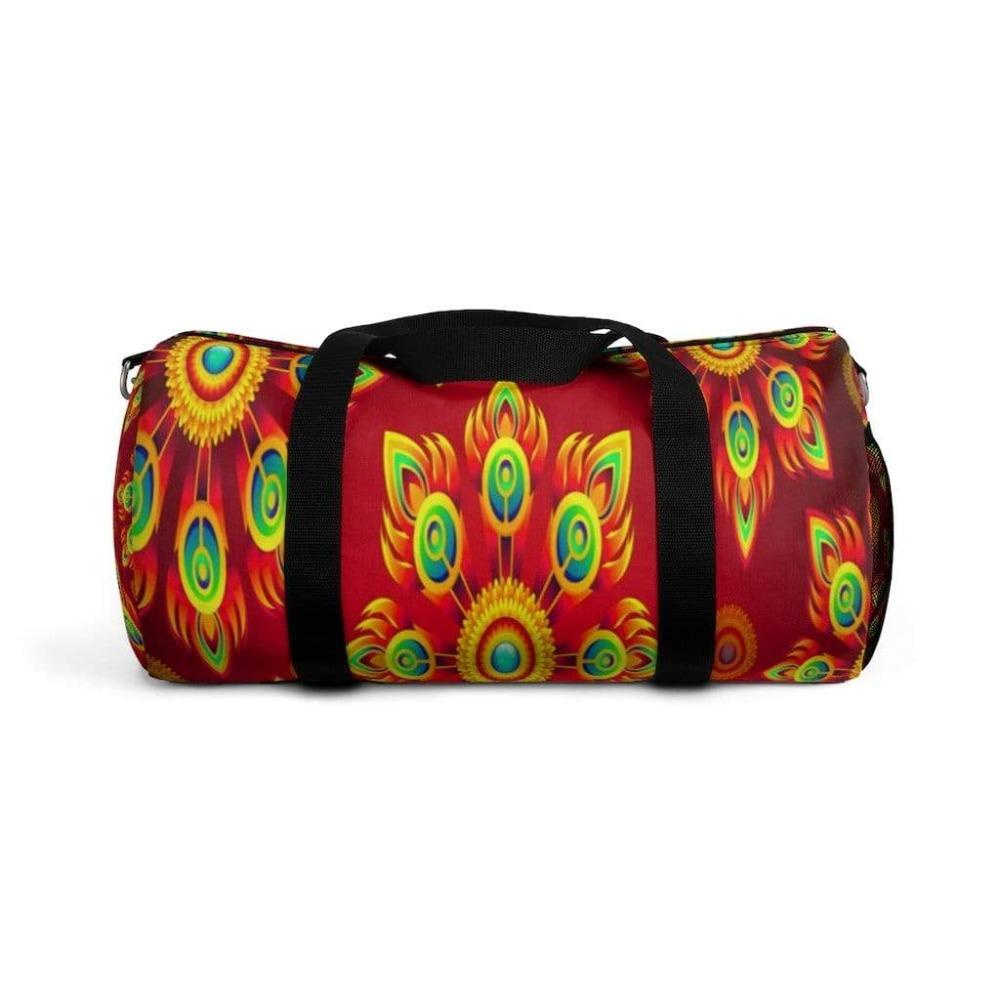 Printify Bags Neo Floral Stripped Duffel Bag-Duffel Bag Carry On-Large Duffel Bag