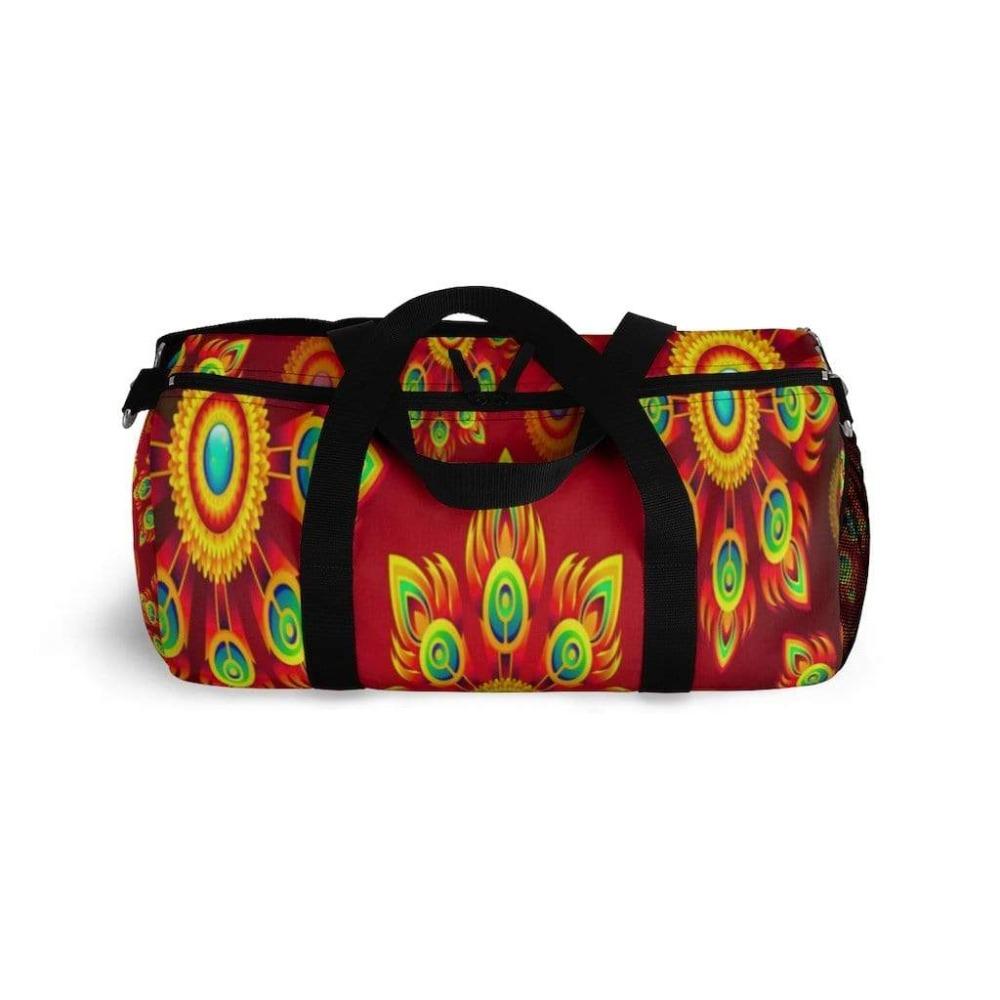 Printify Bags Neo Floral Stripped Duffel Bag-Duffel Bag Carry On-Large Duffel Bag