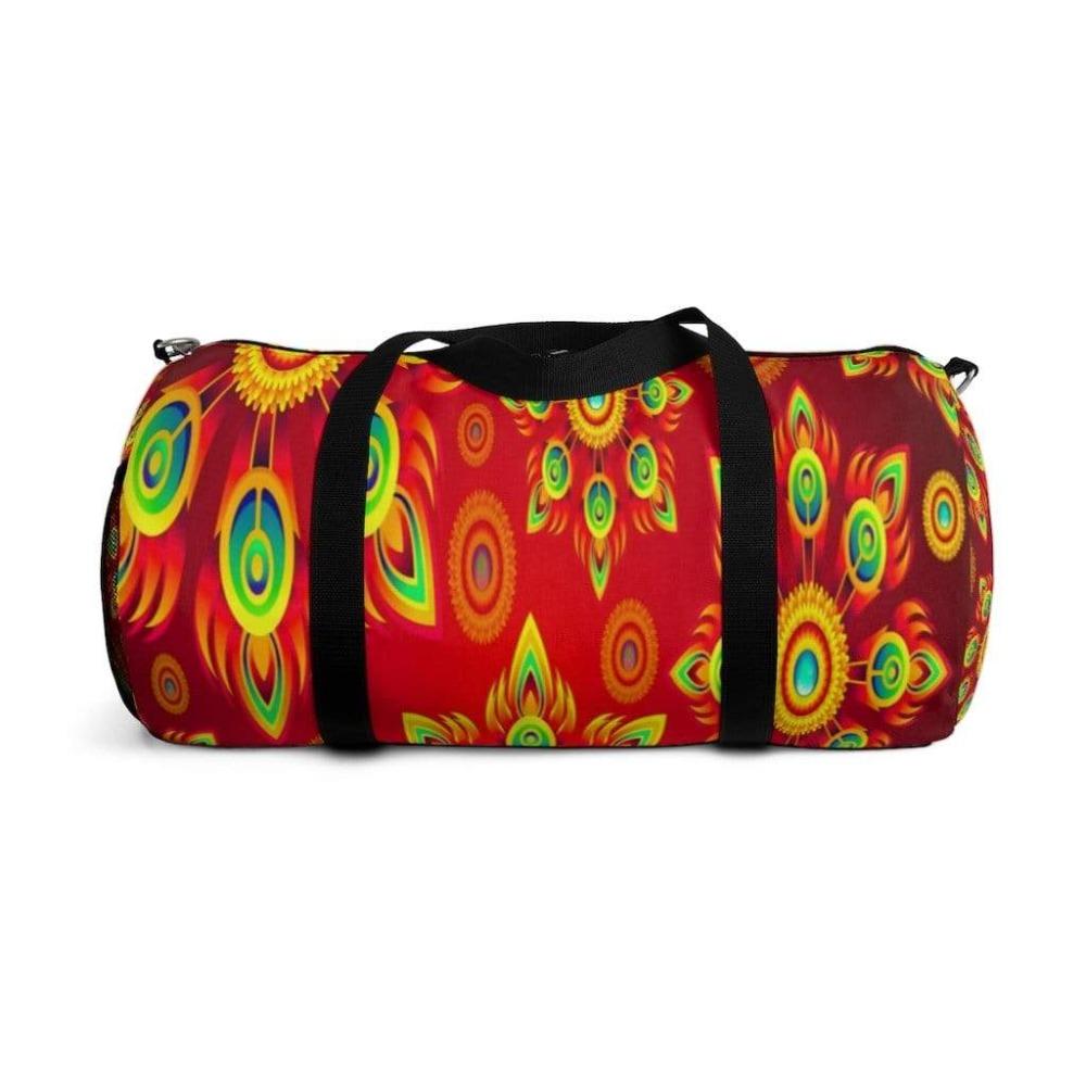 Printify Bags Neo Floral Stripped Duffel Bag-Duffel Bag Carry On-Large Duffel Bag