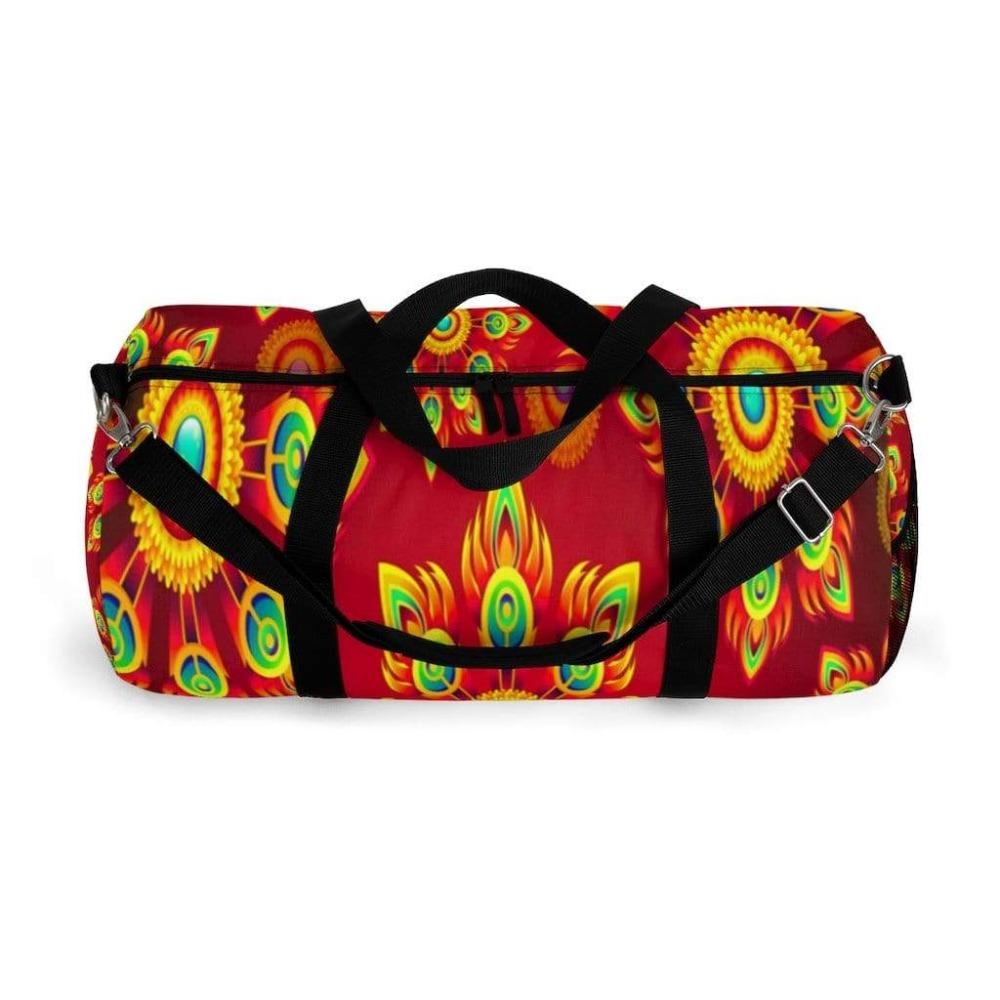 Printify Bags Neo Floral Stripped Duffel Bag-Duffel Bag Carry On-Large Duffel Bag