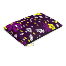 Load image into Gallery viewer, Printify Bags Purple Floral Accessory Bag Pouch-Accessory Zipper Pouch-Accessory Bag
