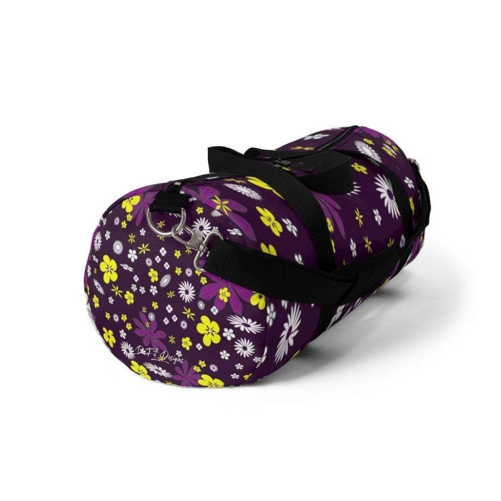 Printify Bags Purple Floral Duffel Bag-Duffel Bag Carry On-Large Duffel Bag