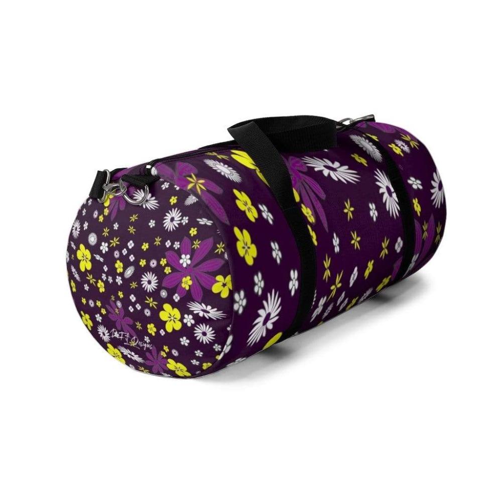 Printify Bags Purple Floral Duffel Bag-Duffel Bag Carry On-Large Duffel Bag