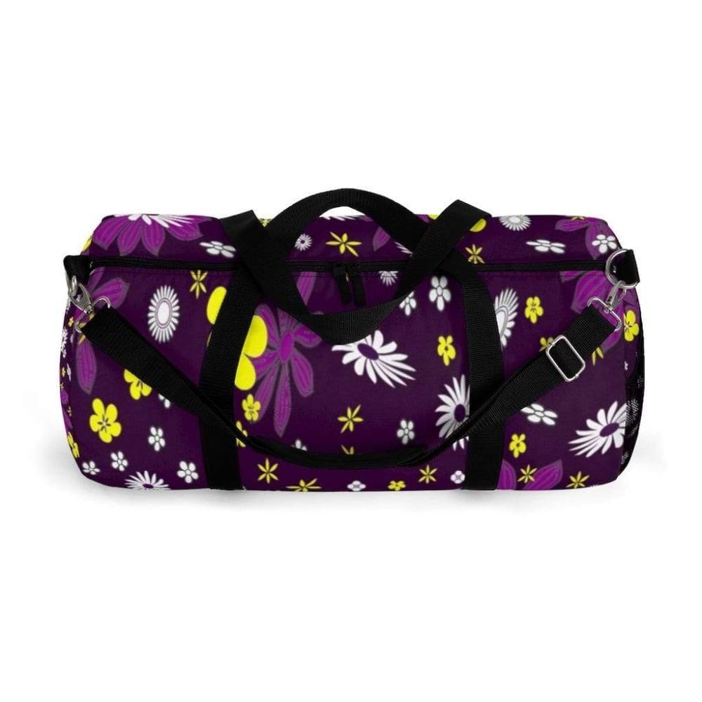 Printify Bags Purple Floral Duffel Bag-Duffel Bag Carry On-Large Duffel Bag