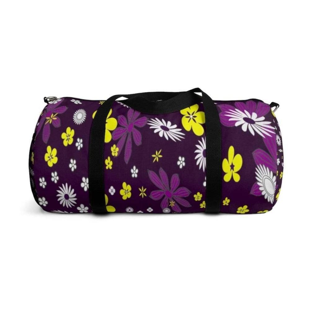 Printify Bags Purple Floral Duffel Bag-Duffel Bag Carry On-Large Duffel Bag