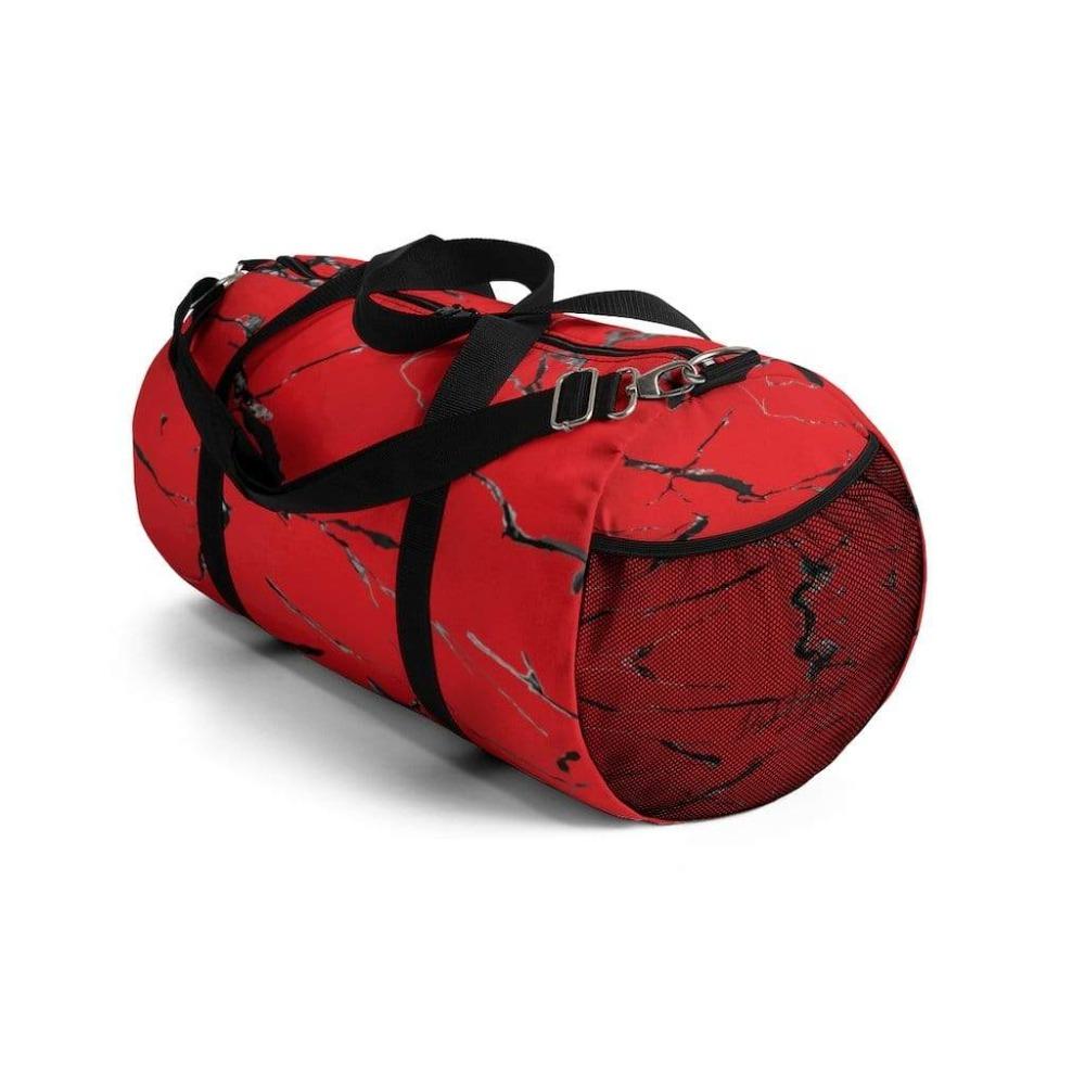 Printify Bags Red Marble Duffel Bag-Duffel Bag Carry On-Large Duffel Bag