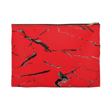 Cargar imagen en el visor de la galería, Printify Bags Small / Black Red Marble Accessory Bag Pouch-Accessory Zipper Pouch- Accessory Bag
