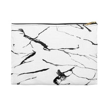 Load image into Gallery viewer, Printify Bags Small / Black White Marble Accessory Bag Pouch-Accessory Zipper Pouch - Accessory Bag
