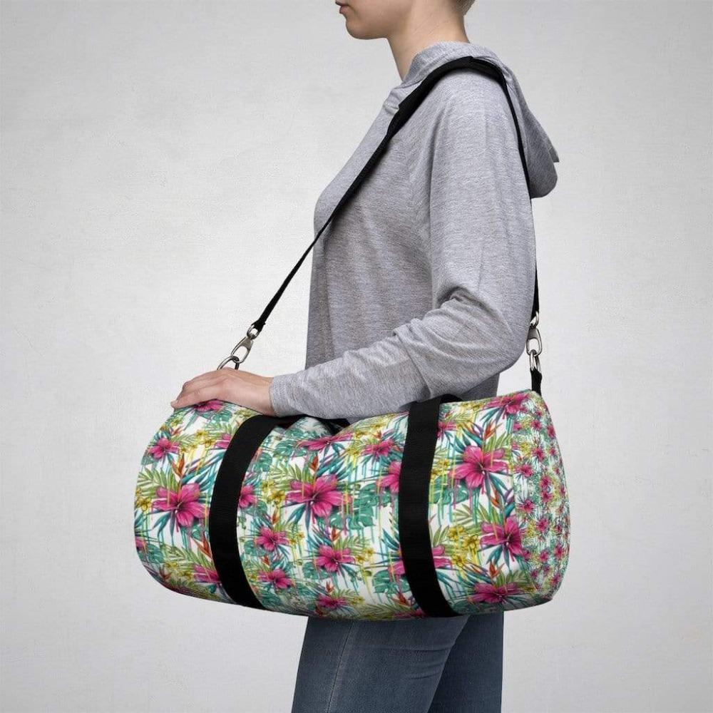 Printify Bags Small Pink Floral Duffel Bag-Duffel Bag Carry On-Large Duffel Bag