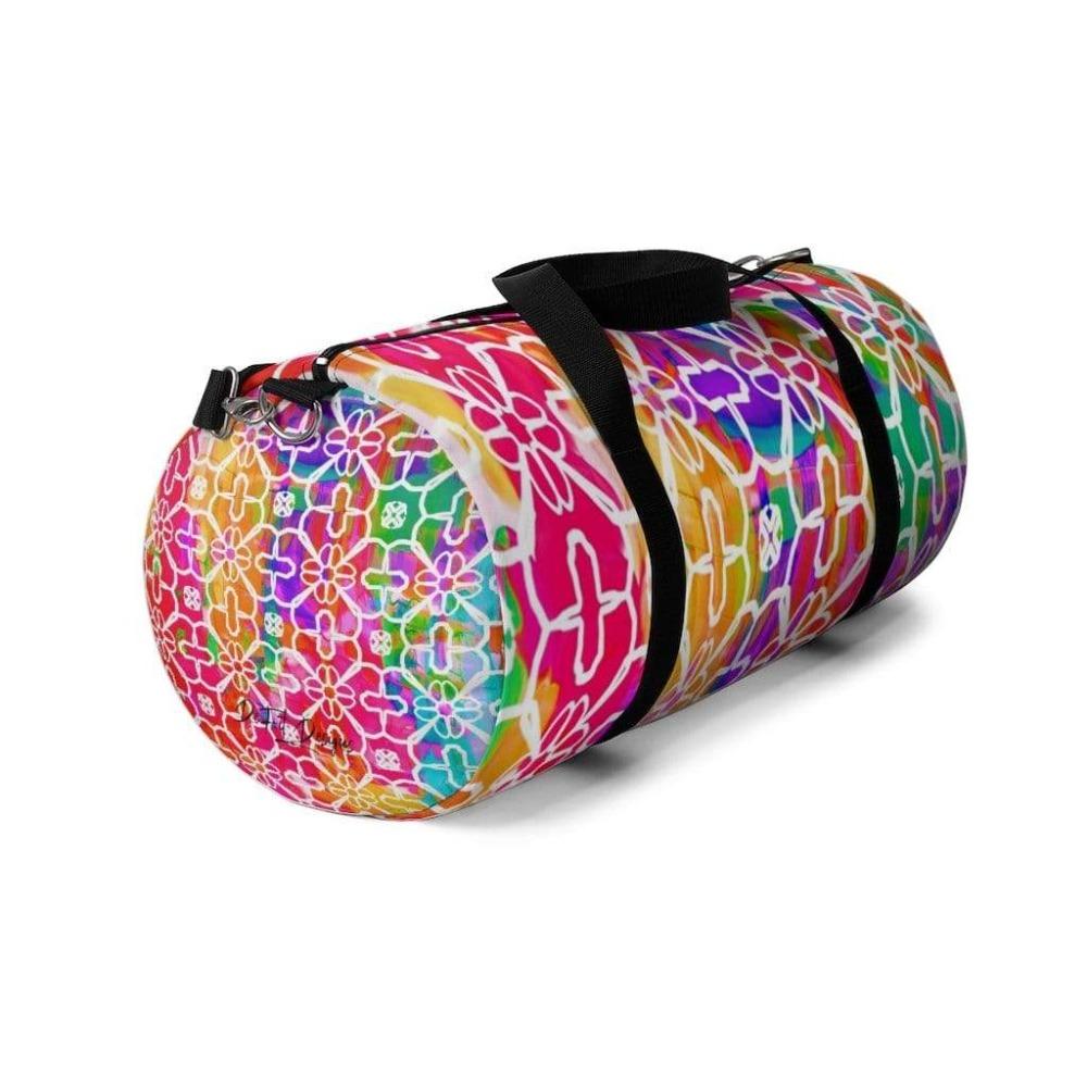 Printify Bags Vibrant Stripped Duffel Bag-Duffel Bag Carry On-Large Duffel Bag