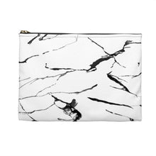 Cargar imagen en el visor de la galería, Printify Bags White Marble Accessory Bag Pouch-Accessory Zipper Pouch - Accessory Bag
