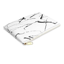 Load image into Gallery viewer, Printify Bags White Marble Accessory Bag Pouch-Accessory Zipper Pouch - Accessory Bag
