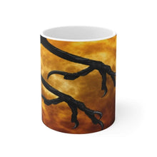 Load image into Gallery viewer, Printify Mug 11oz Crows Feet Halloween Ceramic White Mug-Travel-Tea Cup-Fall-Farmhouse
