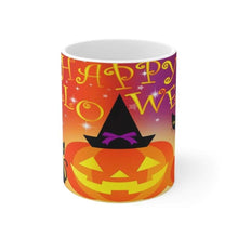 Charger l&#39;image dans la galerie, Printify Mug 11oz Halloween Jackal Ceramic White Mug-Travel-Tea Cup-Fall-Farmhouse
