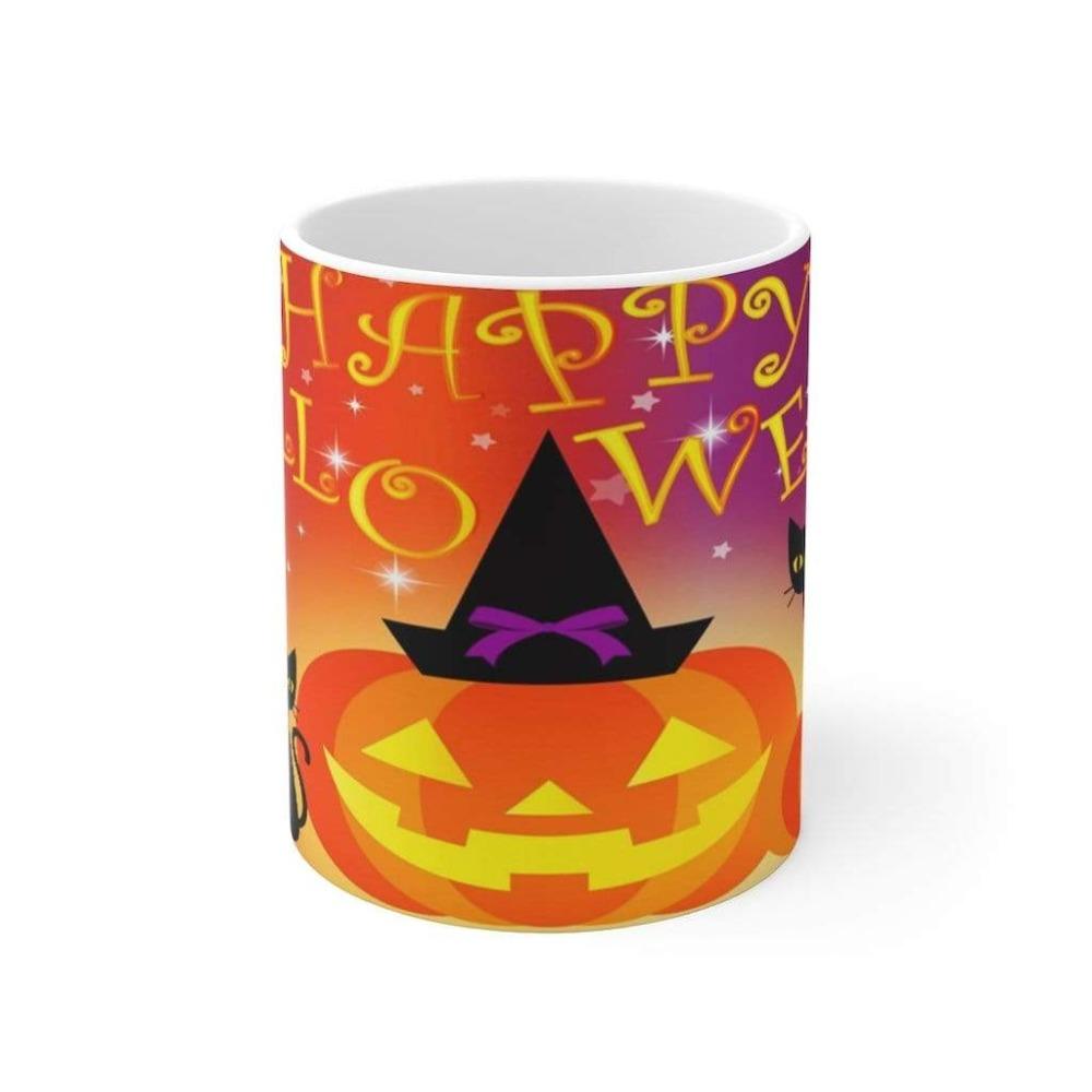 Printify Mug 11oz Halloween Jackal Ceramic White Mug-Travel-Tea Cup-Fall-Farmhouse